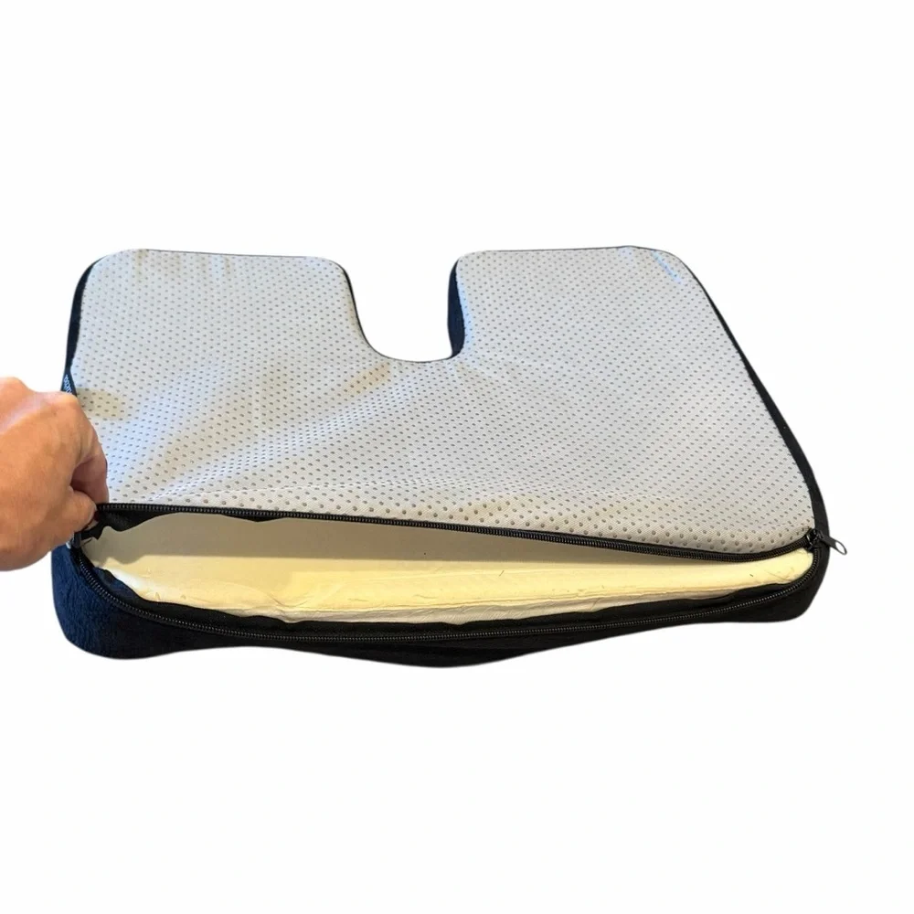 Kieba Gray & Black Memory Foam Cocyx Seat Cushion Orthopedic Tailbone Pillow
